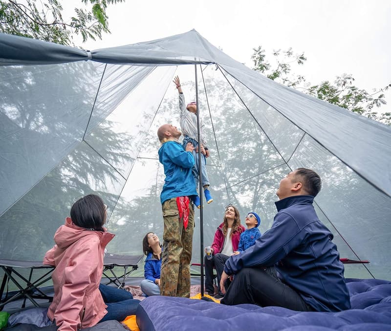 Large Waterproof Tipi Tent for 8-Person Family Camping