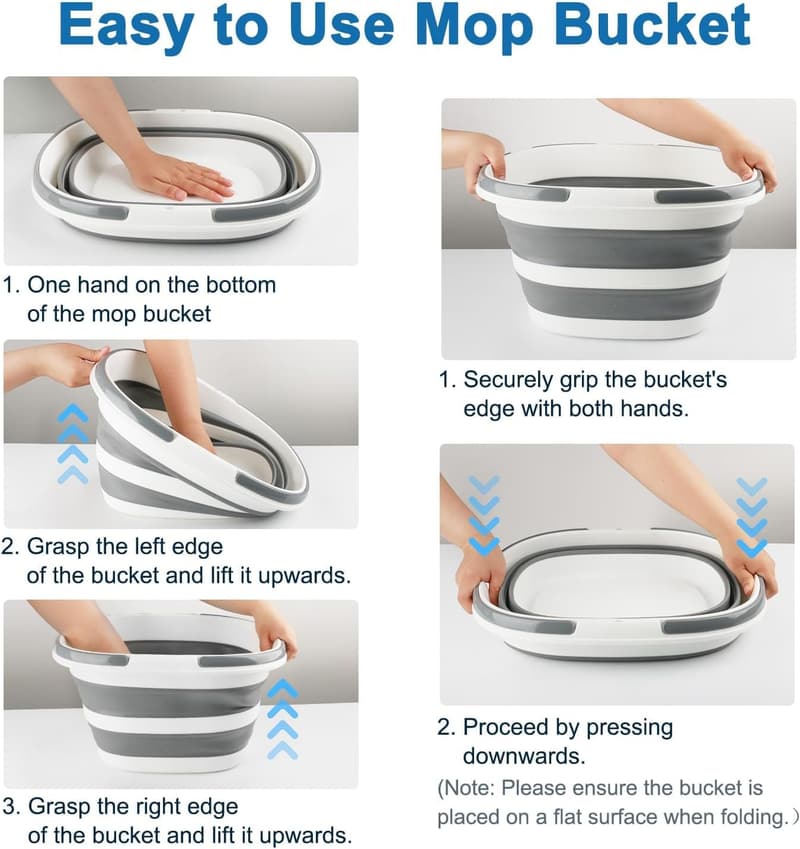 Collapsible 16L Silicone Mop Bucket for Cleaning Supplies