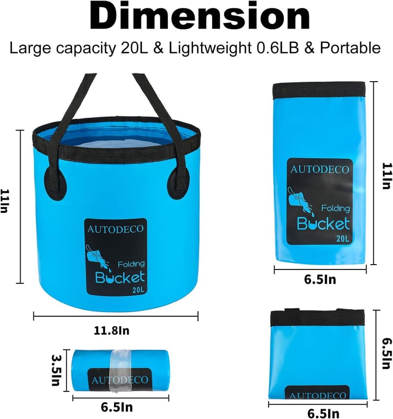 Portable 5-Gallon Collapsible Water Bucket