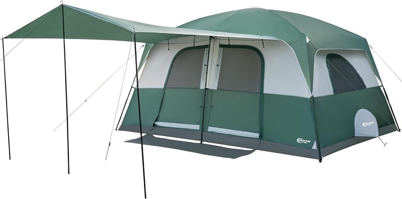 8-Person Family Camping Tent with Porch & Good Ventilation