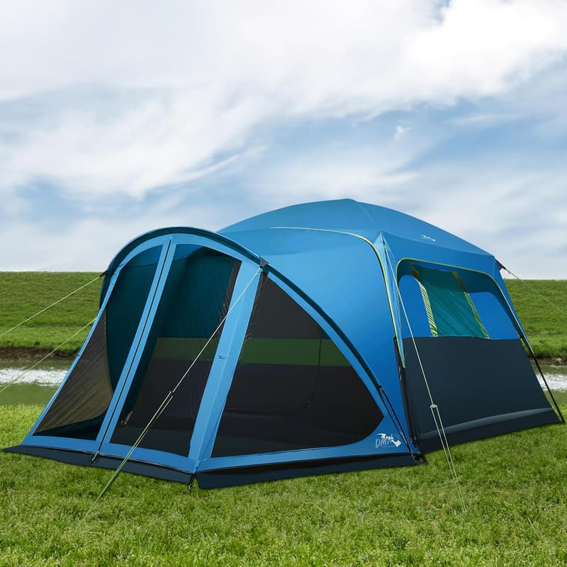 6-Person Weatherproof Camping Tent with Screen Porch