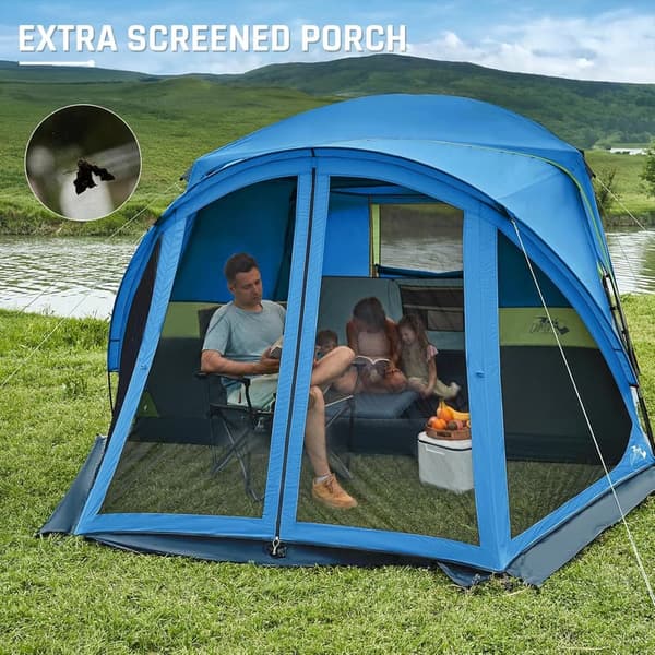 6-Person Weatherproof Camping Tent with Screen Porch