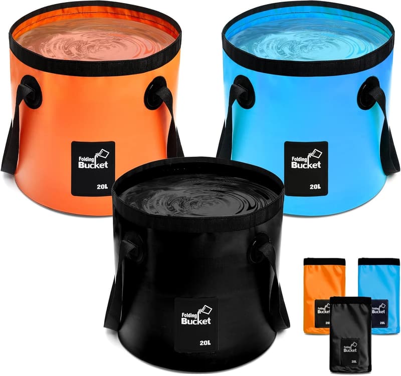 Collapsible 5-Gallon Bucket Set for Camping & Hiking