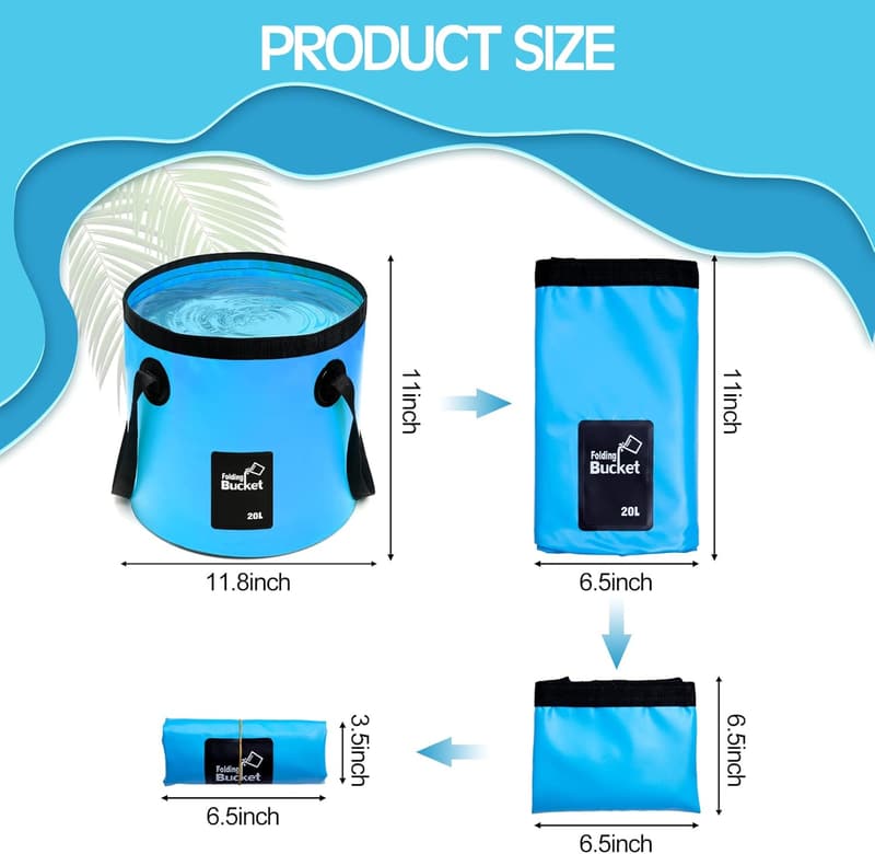 Collapsible 5-Gallon Bucket Set for Camping & Hiking