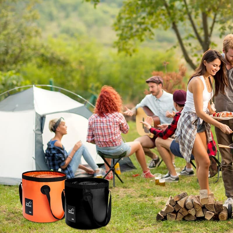 Collapsible 5-Gallon Bucket Set for Camping & Hiking
