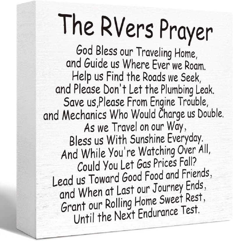 Funny RV Prayer Wooden Block - Camping Decor Gift 5