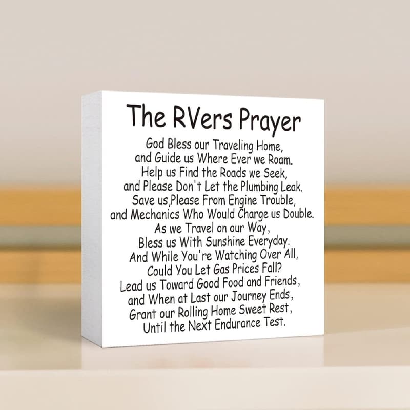 Funny RV Prayer Wooden Block - Camping Decor Gift 5