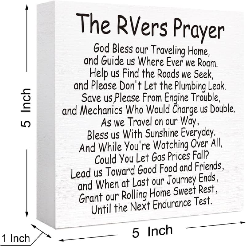 Funny RV Prayer Wooden Block - Camping Decor Gift 5