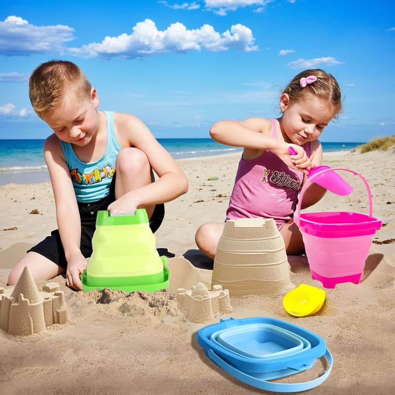 Kids' Collapsible Beach Bucket for Summer Activities