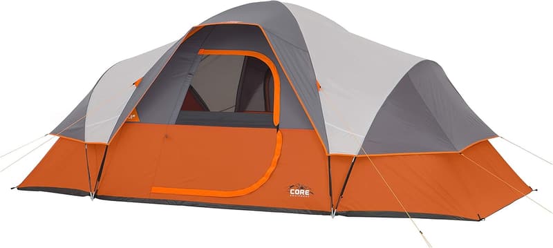 Family Camping Dome Tent with Gear Loft - 3 to 9 Person Capacity