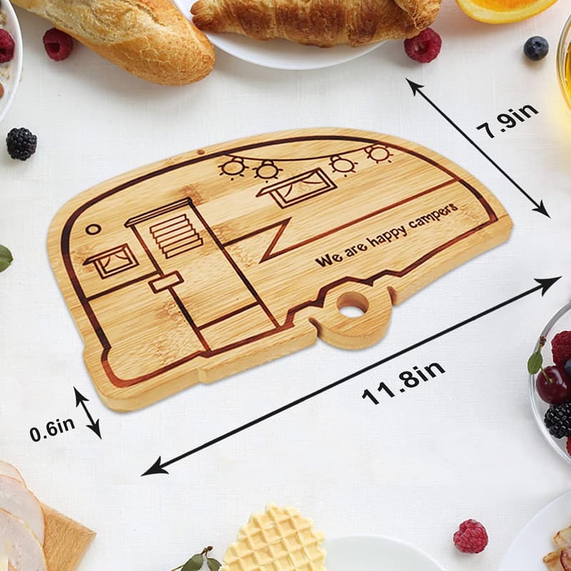 Happy Camper Bamboo Cutting Board - RV Gifts & Home Decor