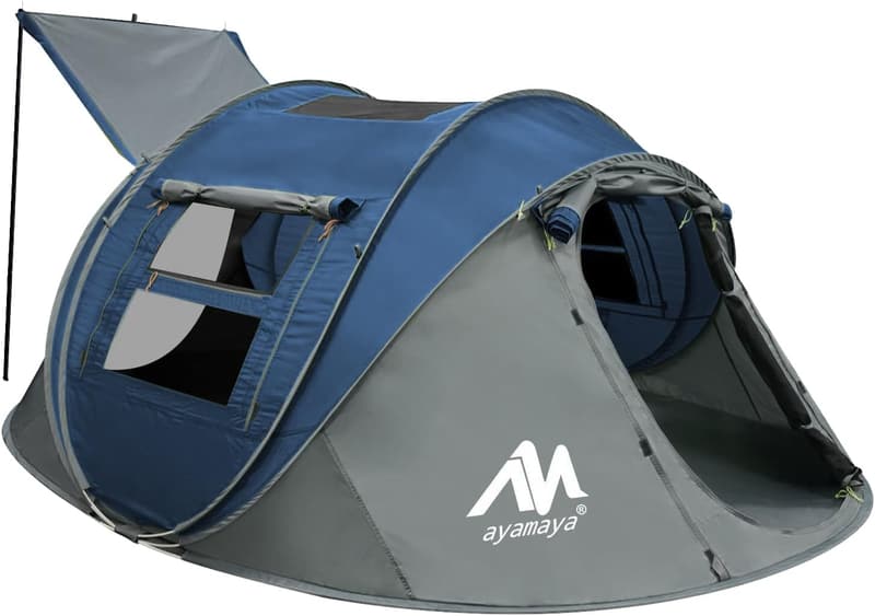 AYAMAYA Waterproof 4-Person Camping Tent with Skylight & Rainfly