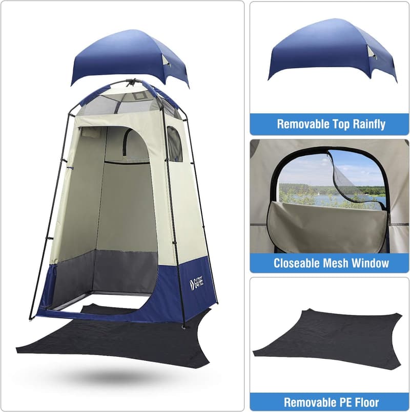 Portable Privacy Shower Tent - 7.5FT Camping Shelter