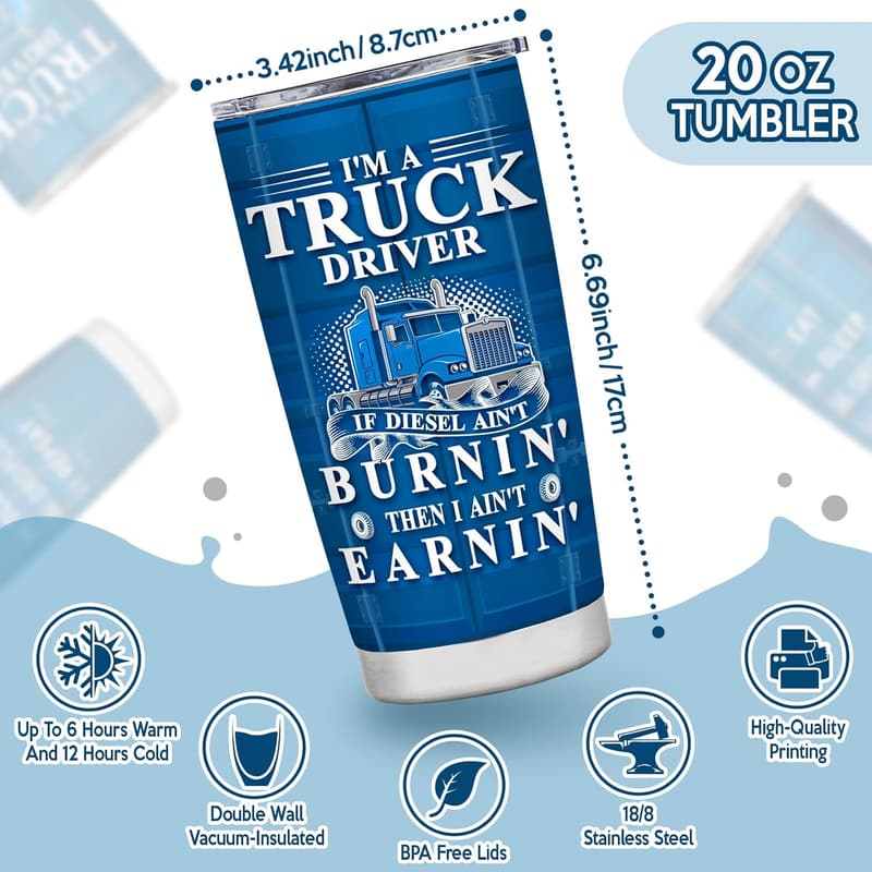 Truck Driver Appreciation Stainless Steel Tumbler, 20oz