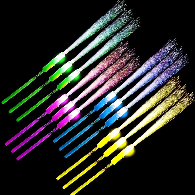 Glow Fiber Optic Wands - 12 Pack for Parties and Events