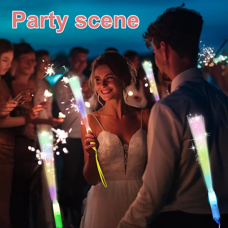 Glow Fiber Optic Wands - 12 Pack for Parties and Events