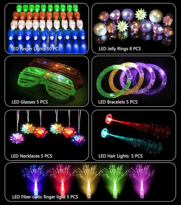 Halloween Party Glow-in-the-Dark Toys Set for Kids and Adults