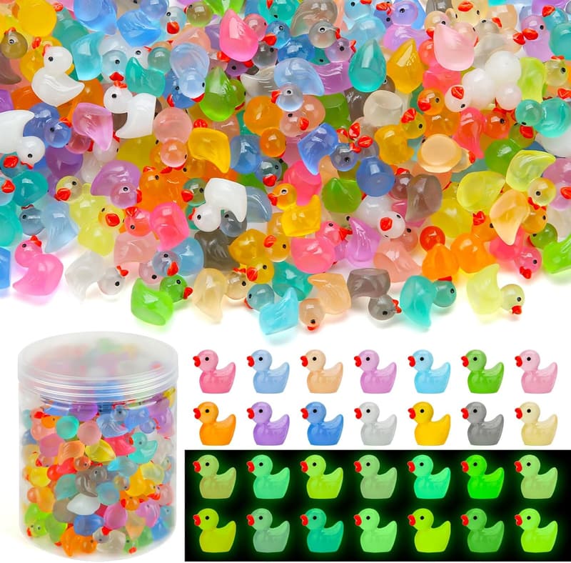 Luminous Mini Resin Ducks - 240pcs Glow in the Dark Decor