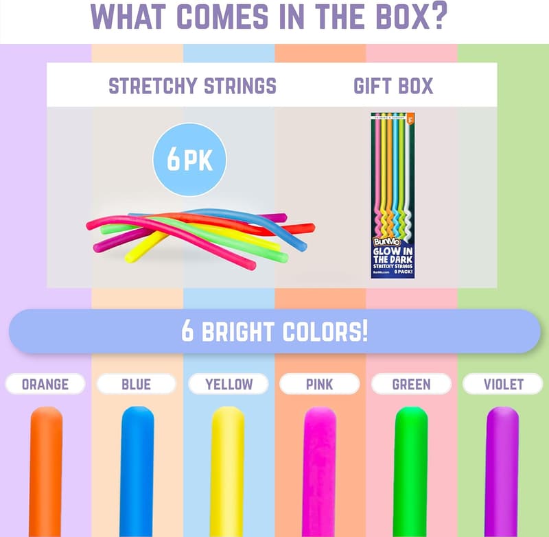 Glow in the Dark 6-Pack Sensory Fidget Toys for Kids