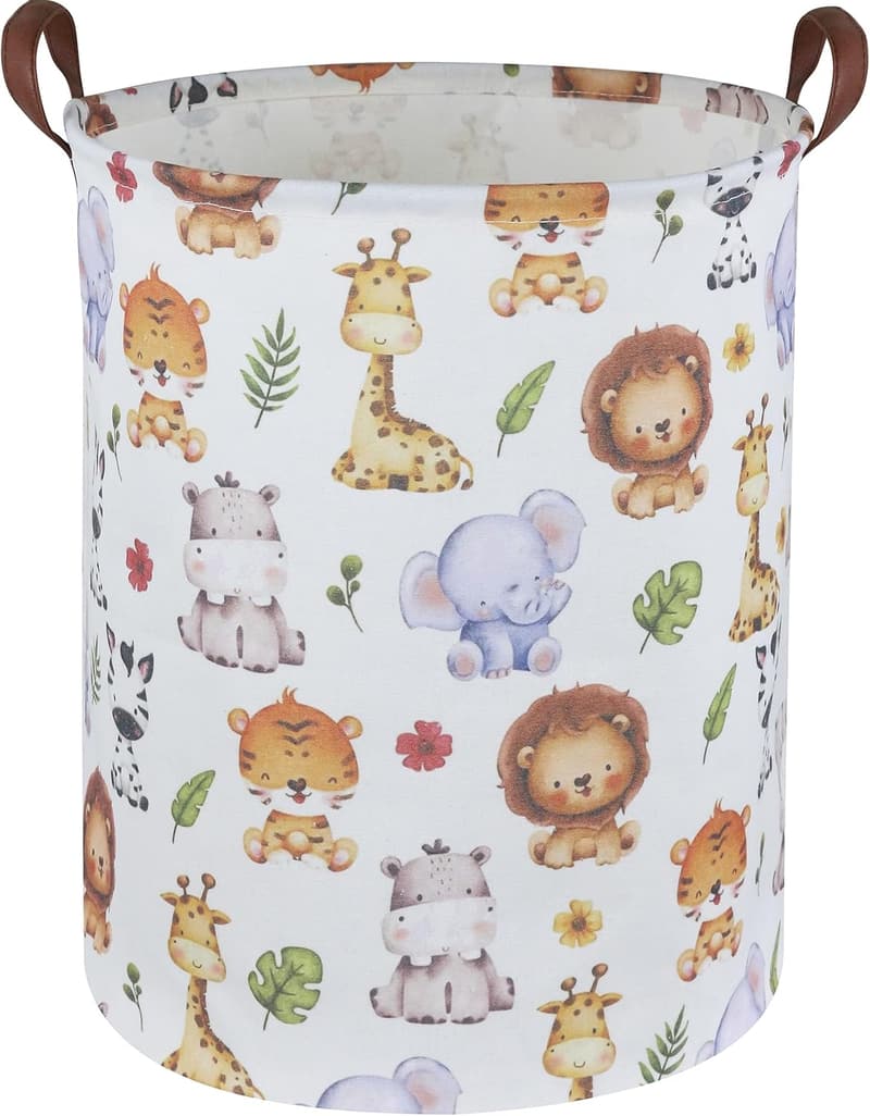 Cute Animal Kids Laundry Hamper and Toy Organizer