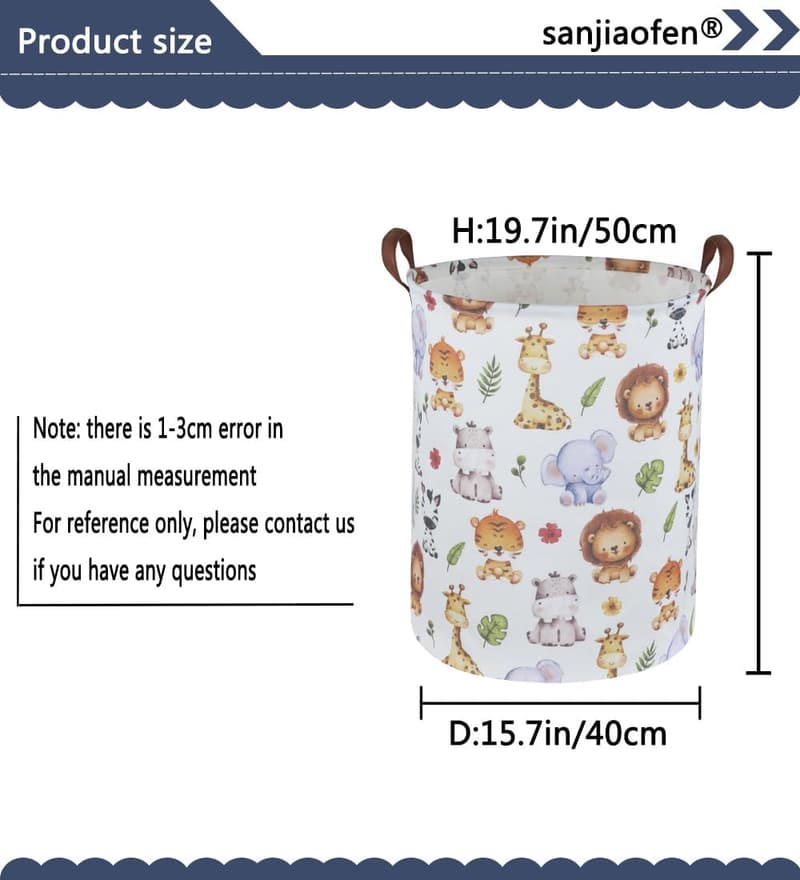 Cute Animal Kids Laundry Hamper and Toy Organizer