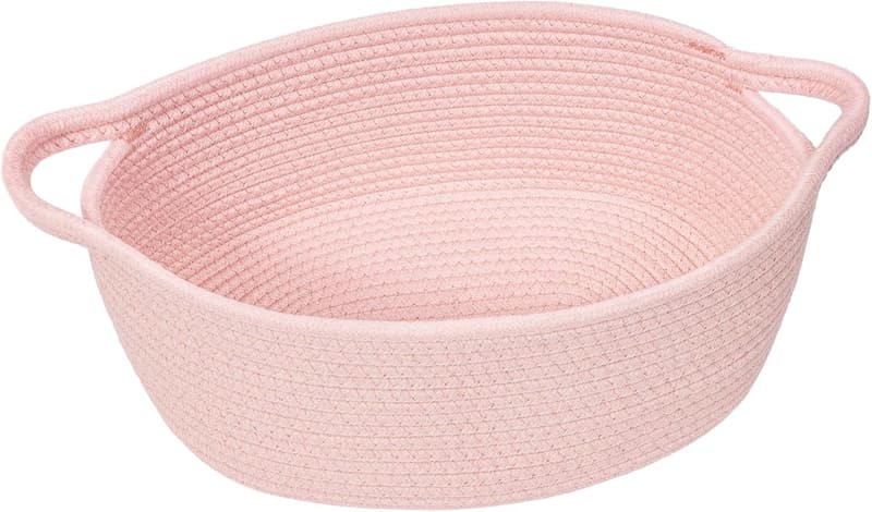 Pink Woven Storage Basket for Nursery Gift, 12