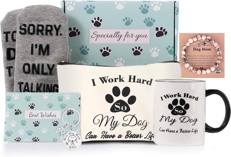 Funny Dog Mom Gift Basket for Women – Mugs & Bracelets
