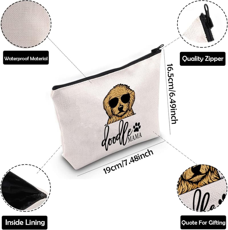 Funny Golden Doodle Mom Zipper Pouch Makeup Bag