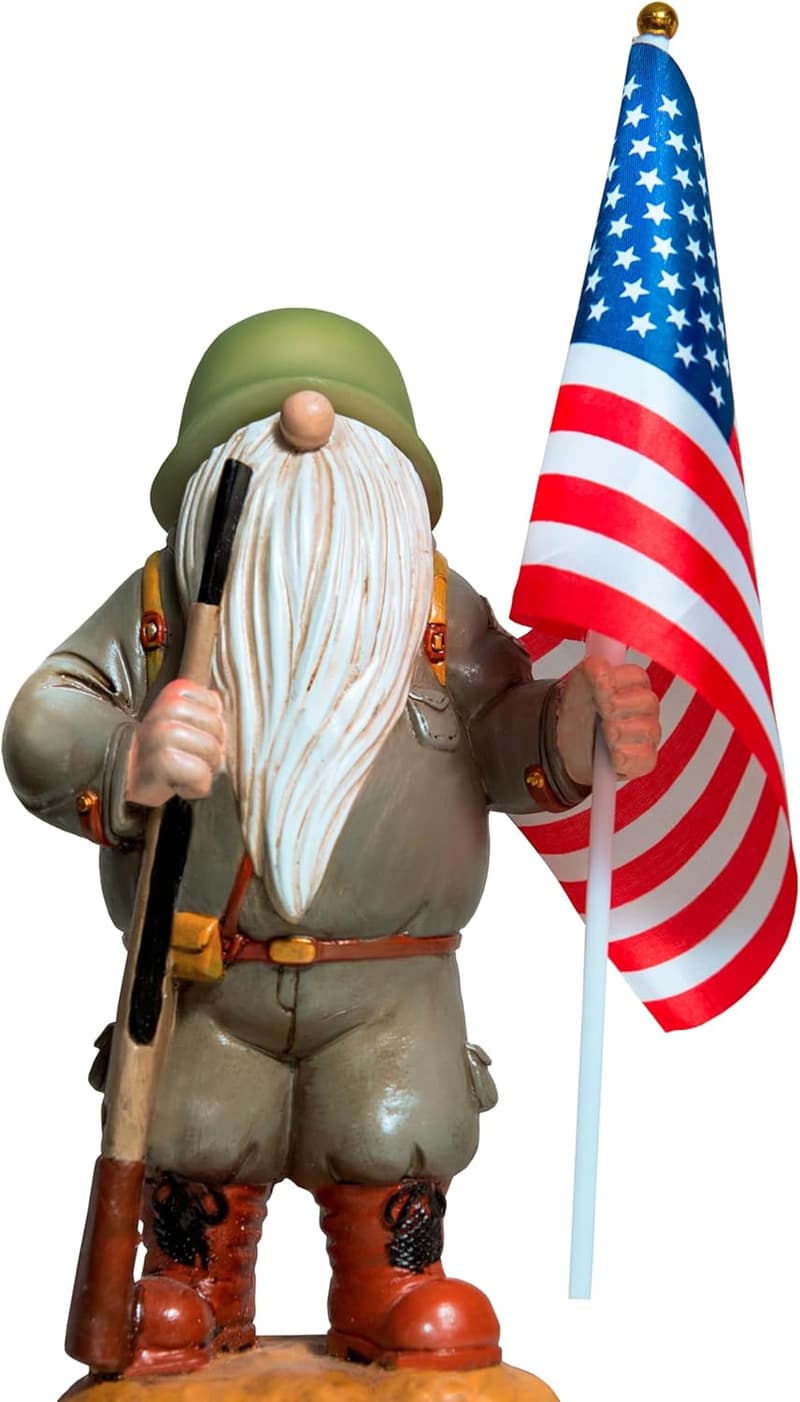 Patriotic US Army Garden Gnome Statue, 11
