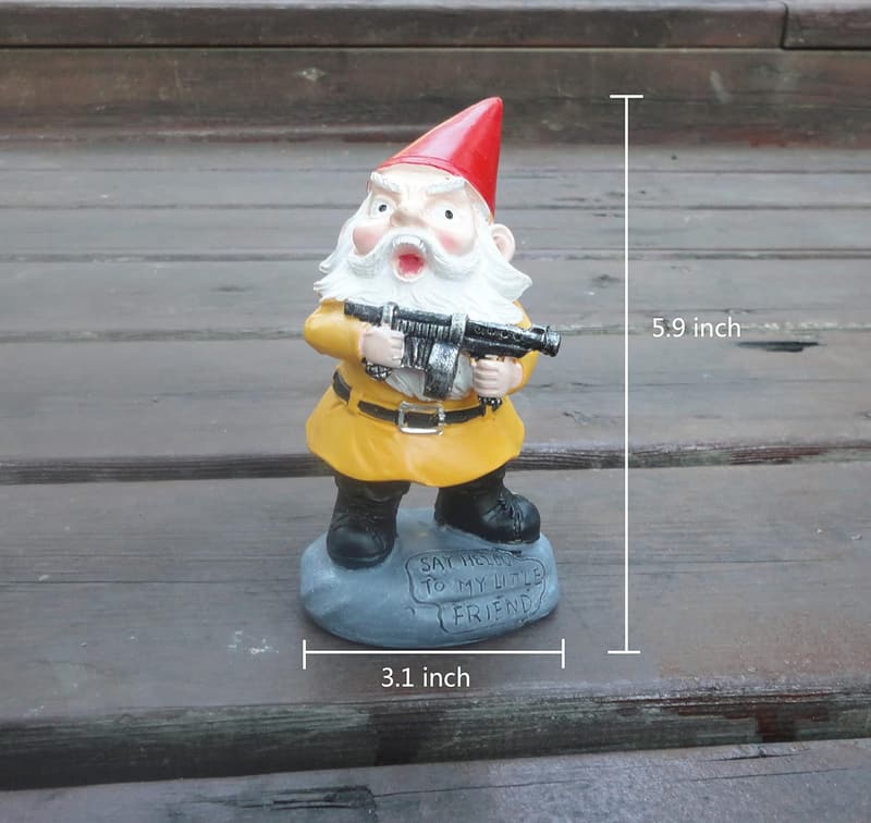 Military Garden Gnome Statue for Outdoor Patio Decoration