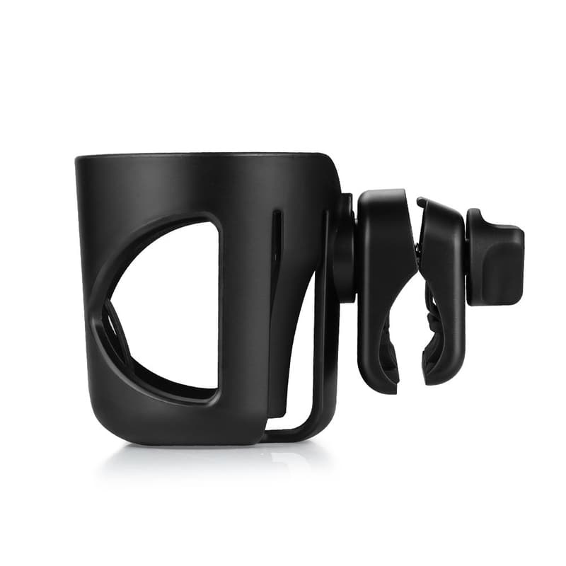 Universal 360° Rotatable Cup Holder for Strollers & Bikes, Black