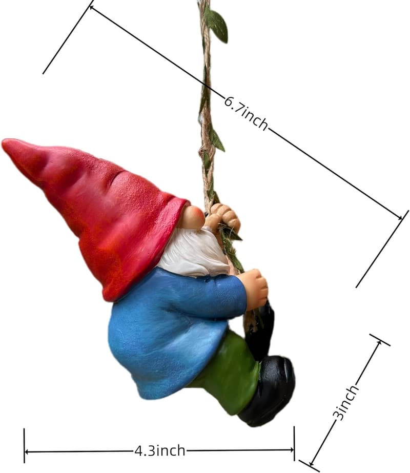 Climbing Gnome Statue for Indoor/Outdoor Garden Decor