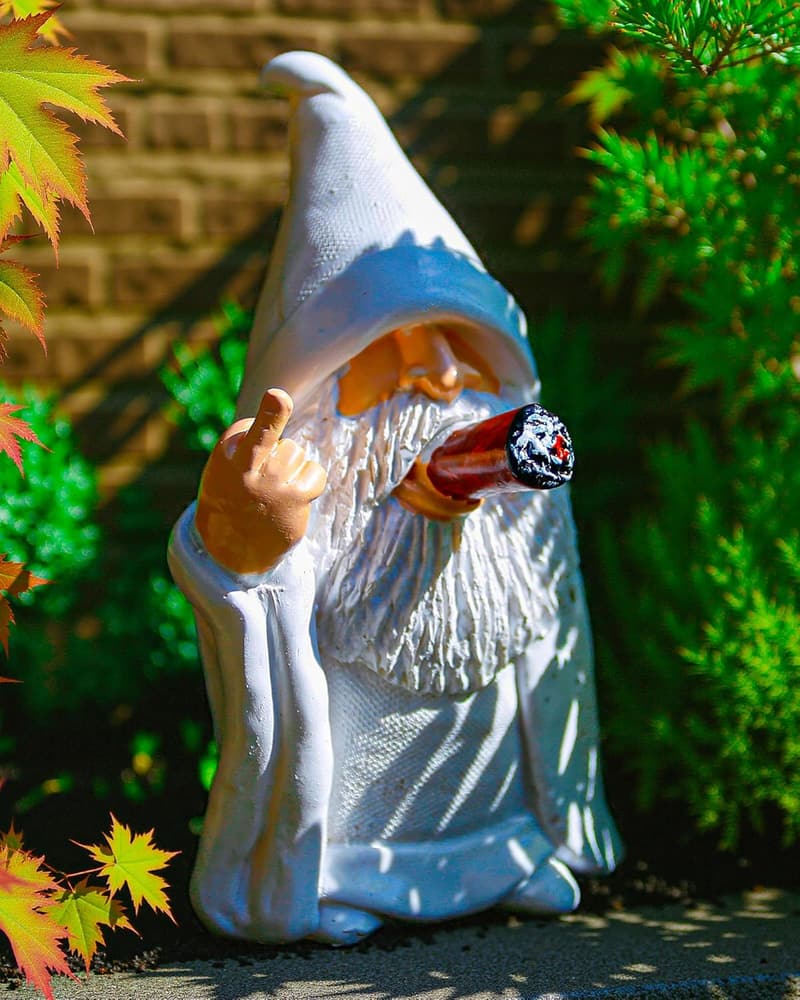 Naughty Wizard Gnome Statue - 5.9in Outdoor Decor