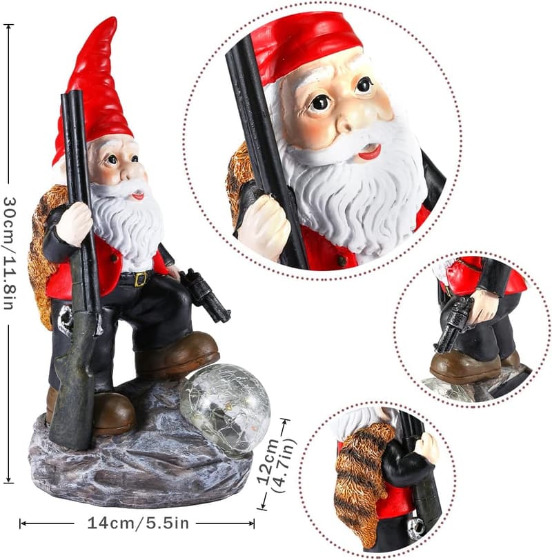 Valentine's Day Garden Gnome Statue with Solar Lights