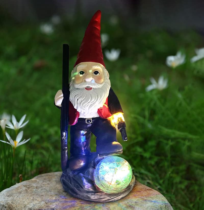 Valentine's Day Garden Gnome Statue with Solar Lights