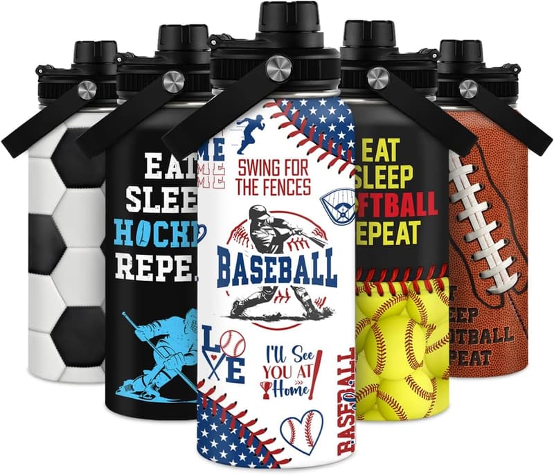 32oz Insulated Stainless Steel Water Bottle for Baseball Fans