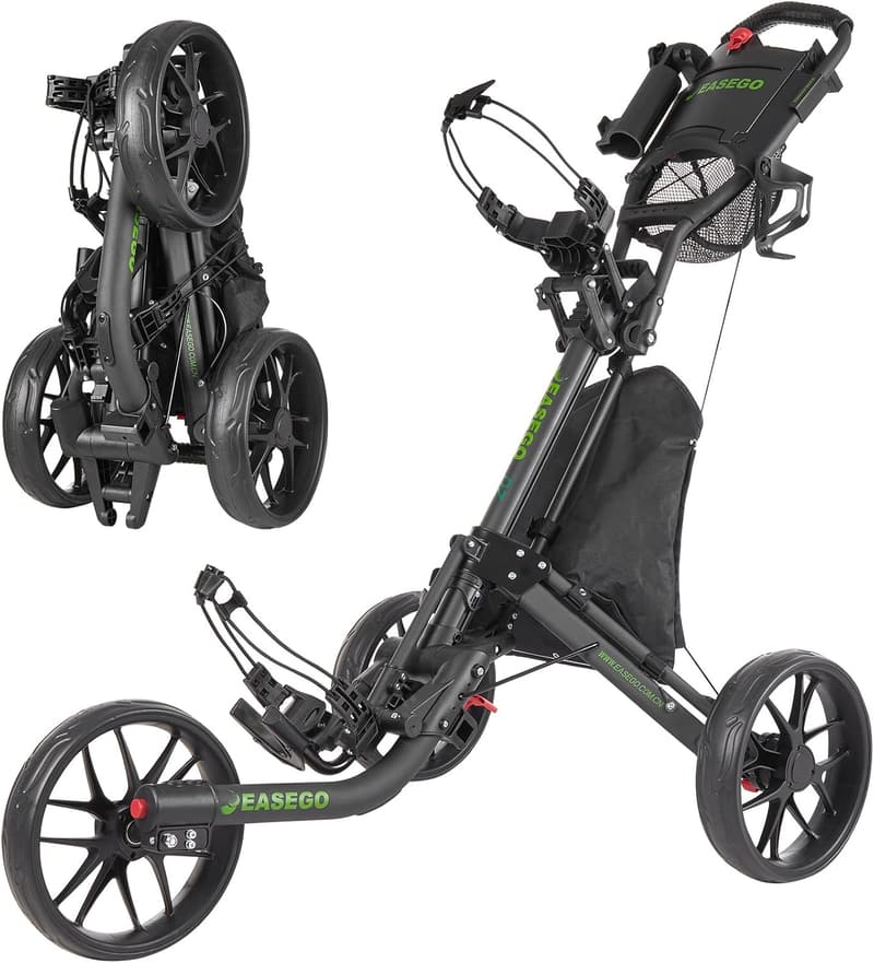 Foldable 3-Wheel Golf Cart with Phone & Cup Holders