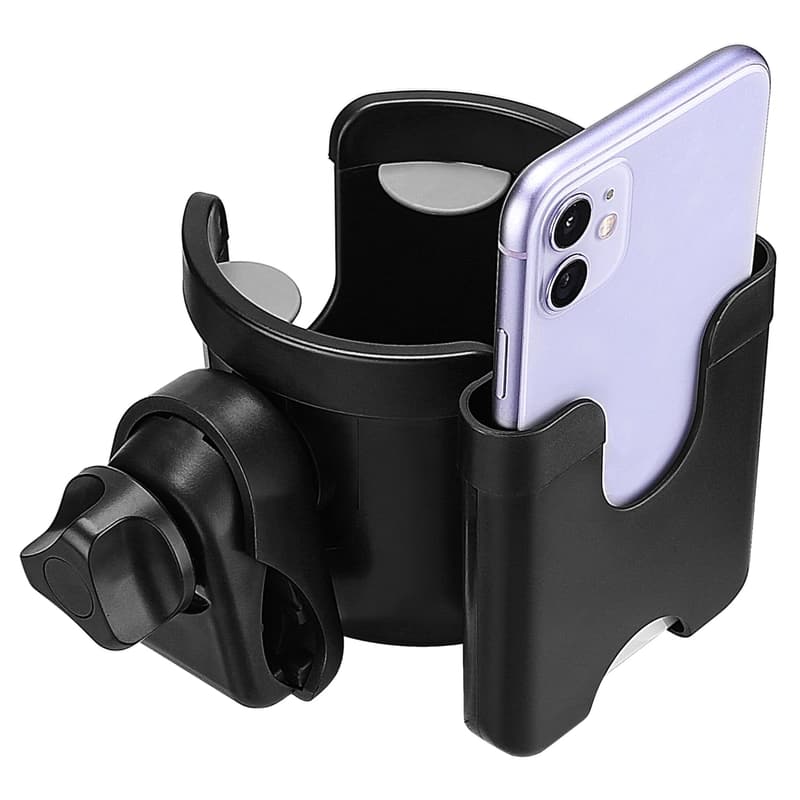 Universal Adjustable Cup Holder with Phone Holder for Stroller