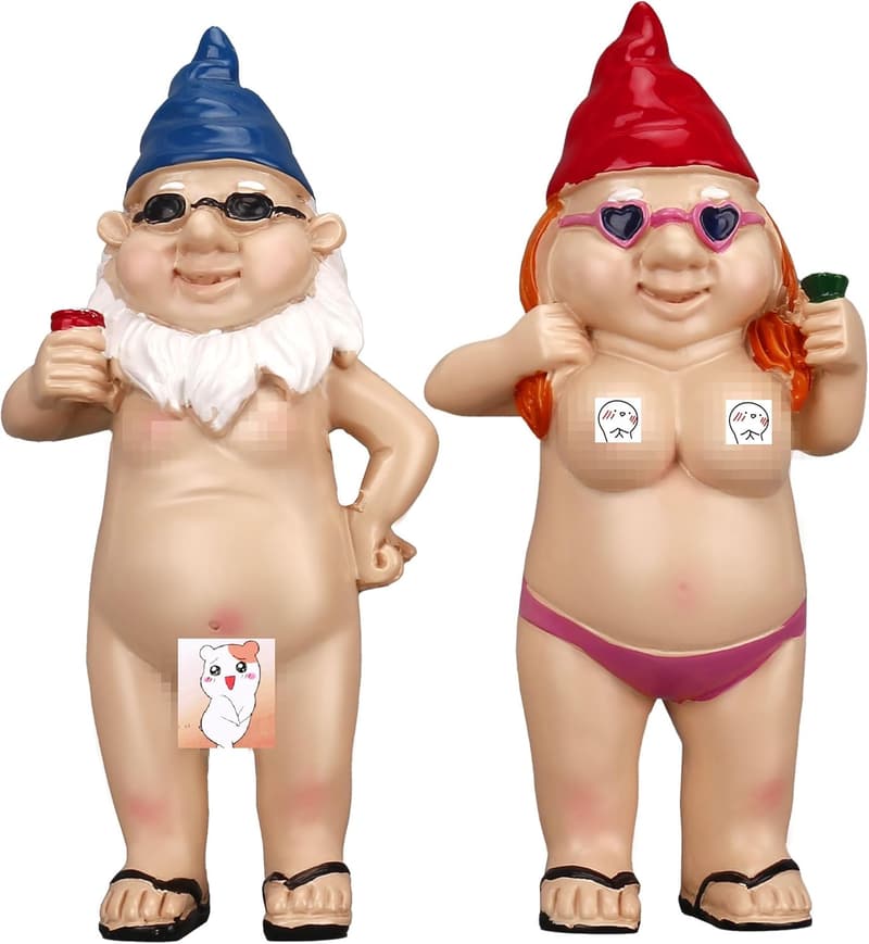 Funny 4.7-Inch Garden Gnome Statues for Home & Lawn