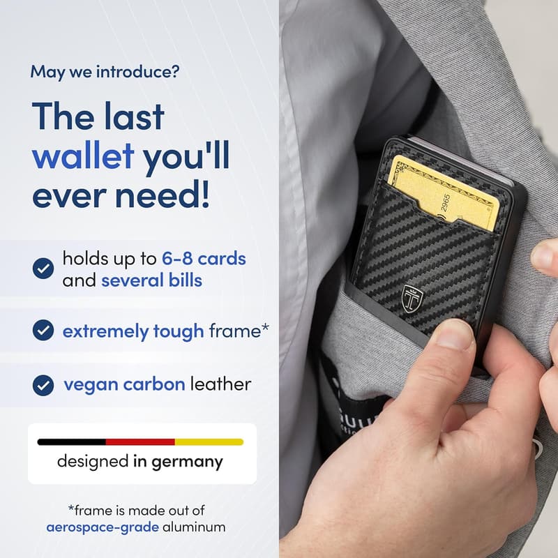 Men's Slim Wallet with RFID Blocking and AirTag Holder