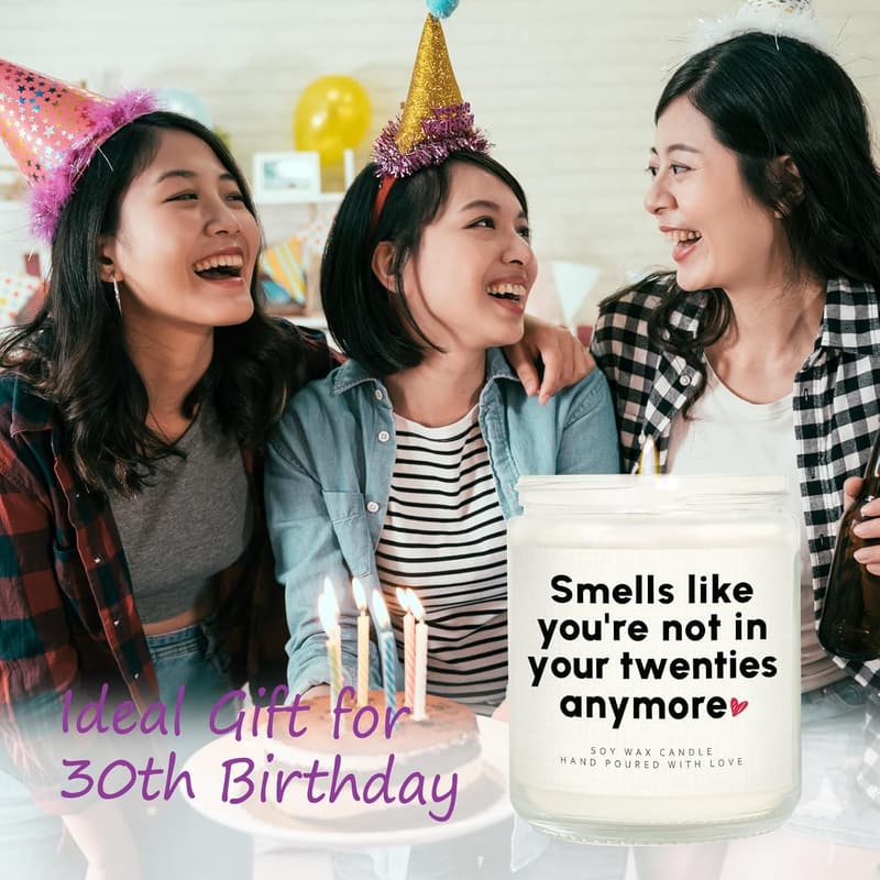 30th Birthday Handmade Lavender Candle - 7oz Gift for Her/Him