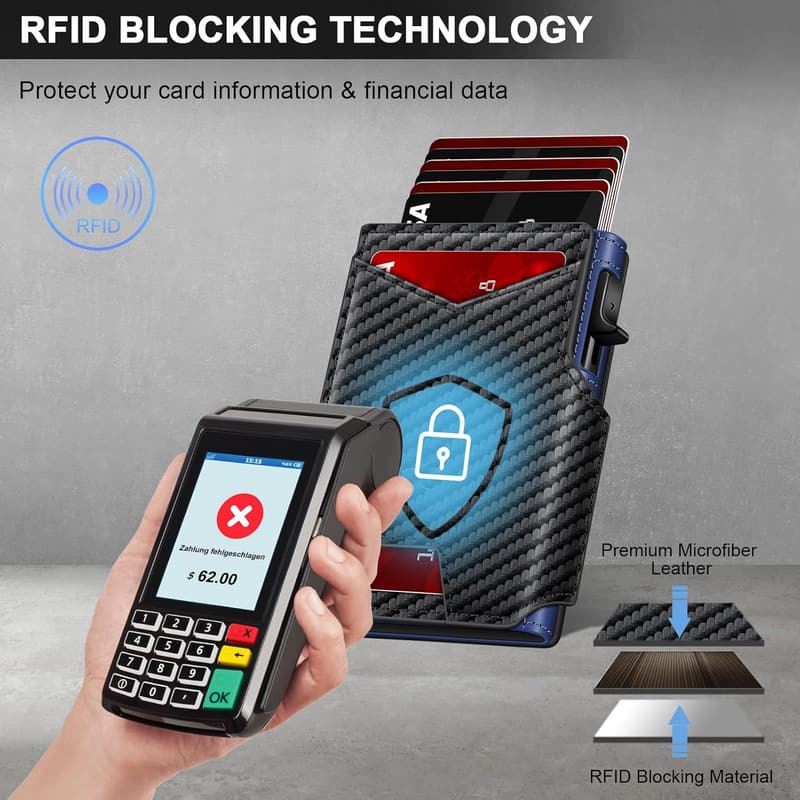 Men's RFID-Blocking Minimalist Wallet with Slim Card Holder
