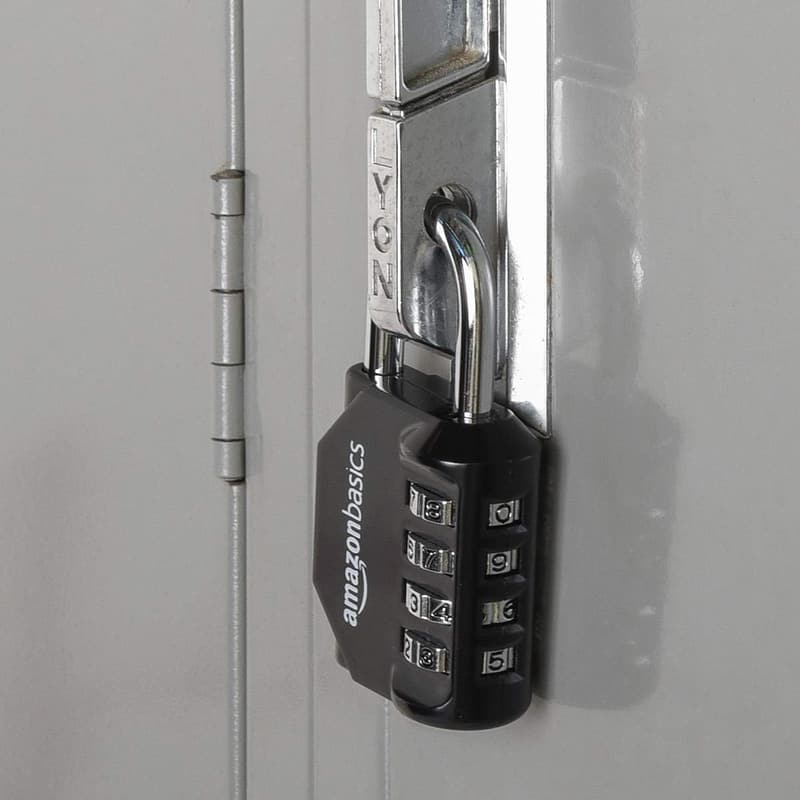 4-Digit Combination Lock Set for Gym - 2-Pack, Black
