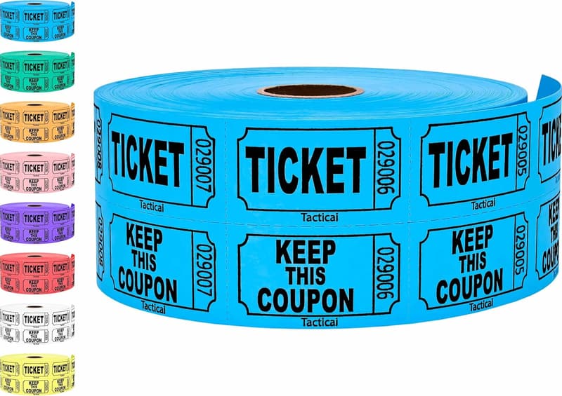 1000 Blue Raffle Tickets for Events & Fundraisers
