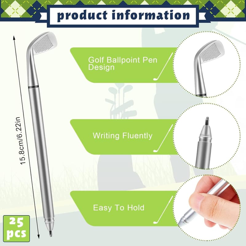 Mini Golf Club Ballpoint Pens – Set of 25 for Office & Students