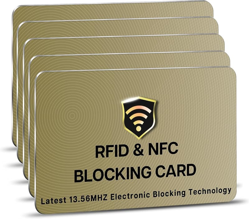 Golden NFC RFID Card Protector - 5-Pack for Men & Women