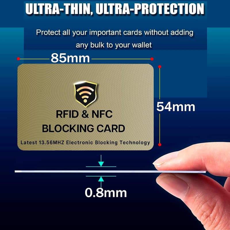 Golden NFC RFID Card Protector - 5-Pack for Men & Women