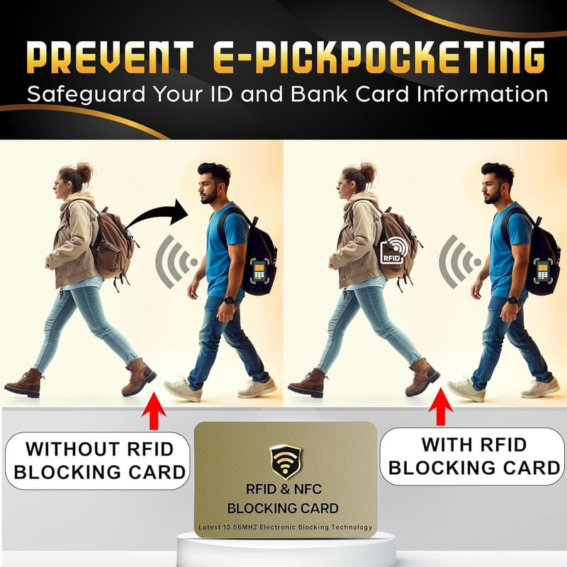 Golden NFC RFID Card Protector - 5-Pack for Men & Women