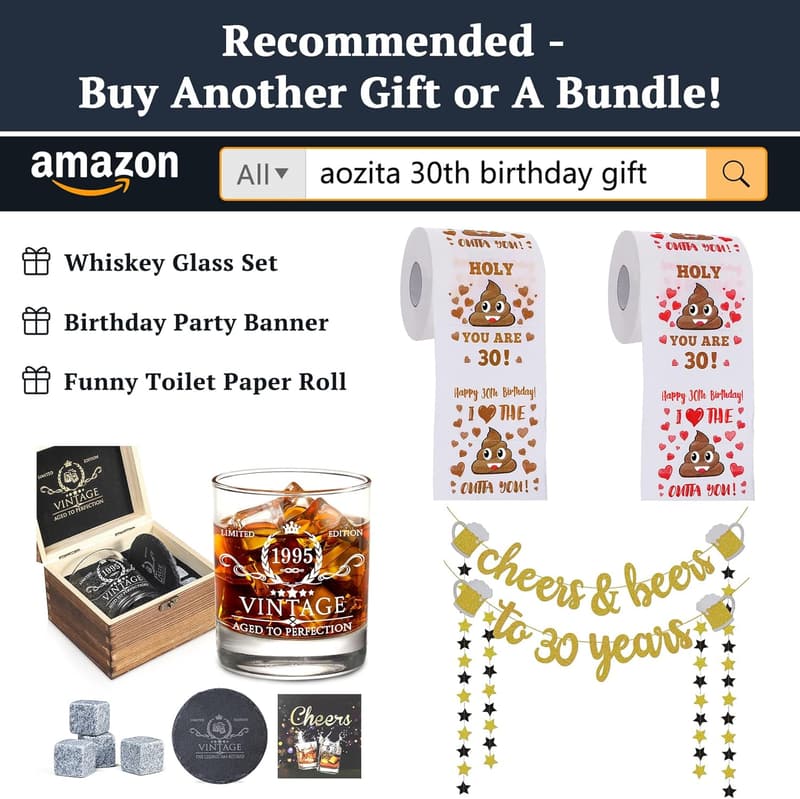 30th Birthday Prank Toilet Paper - Funny Gag Gift for Him/Her