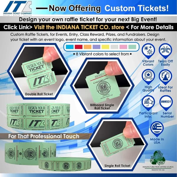 Premium Red Raffle Tickets - 2,000 Count Double Roll